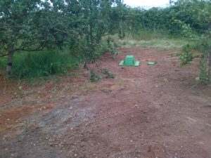 sewage treatment plant installation back filled and completed