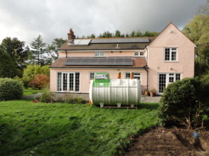 sewage treatment plant positioned ready for installation