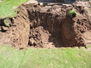 excavating to install new sewage treatment plant