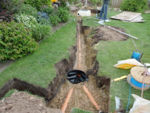 new drain run connected to sewage treatment plant