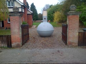 septic tank delivered to property for installation