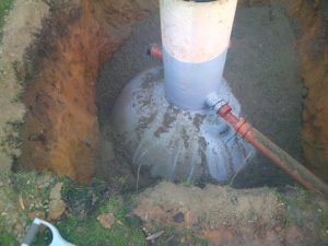 septic tank back filled with concrete
