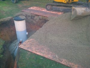 septic tank back fill with concrete